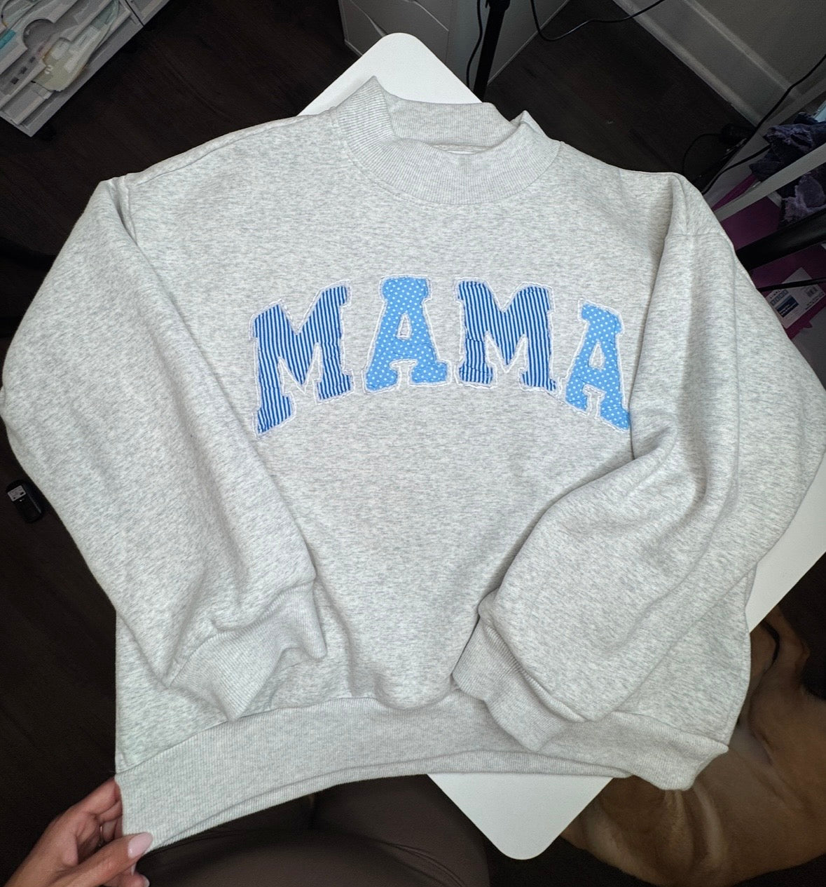 Reverse Appliqué Mock Neck Sweater