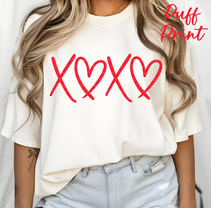 XOXO - Bright Pink Puff Print